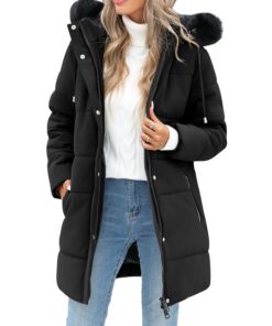 RITOSTA Manteau Femme Hiver Polaire Veste Matelassée Parka Chaud Blouson Zippé Manteaux à Capuche Doudoune mi longue