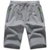 JustSun Homme Running Shorts Sport Coton Léger avec Poches Zippées