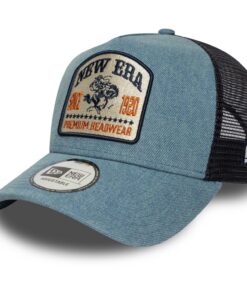 New Era A-Frame Mesh Trucker Cap - Bleu Ciel Denim