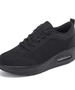 HSYOES Femmes Baskets de Course Respirantes et Compensées Fitness Jogging Marche Sport Mode