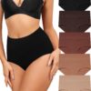 Levao Culotte Femme Coton Taille Haute Élasticité Doux Lot de 5 Multipack S-XXL