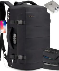 Sac à Dos Tzowla Voyage Avion pour Homme et Femme - 40L Etanche Antivol USB 17,3 Pouces