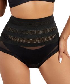 Culottes gainantes haute taille pour femme amincissantes avec bordure en dentelle - Sous-vêtements de rangement - Taille