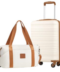 COOLIFE Valise Cabine Rigide à 4 Roulettes Jumelées TSA - 55x35x20 et 40x20x25 L avec Certificat Global Recycled Standar