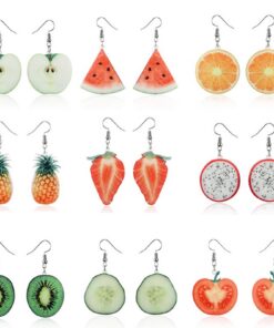 Boucles d'Oreilles Femme Argent Pendantes Ananas Cadeau Anniversaire Boucles d'Oreilles Femme Argent Pendantes Pomme C