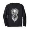 Anubis Dieu égyptien Ankh Œil d'Horus Manche Longue Hommes Mode Africaine Chic Noir Blackwork