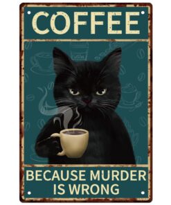GLOBLELAND Café Signe Mur Vintage Métal Rétro Plaque Affiche pour Maison Bar Restaurant 11.8 × 7.9 Pouces Décoration