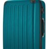 Valise Résistante en ABS avec TSA, Réglable et Léger - 4 Roues, 75 cm, 119 L, Vert Aqua