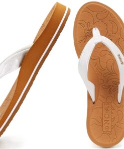 ONCAI Tongs anti-dérapantes pour Femmes, idéales pour Yoga et Plage, offrant soutien à la voûte plantaire, semelles Eva