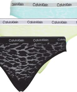 Calvin Klein 3 Pièce Bikini Femmage Low-Rise 000qd5069e|Economique|Jeunes Femmes|Plage et Pool|Taille ajustée|Taille 38|
