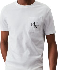 Calvin Klein T-Shirt Homme Manches Courtes Col Ras-du-Cou Monologo Core 100% Coton Unicode