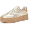 LUCKY STEP Chaussures Plateforme Femme - Semelle Gomme & Suédé | Style Rétro Casual | Marche/Tennis| Pointure EU 36-45