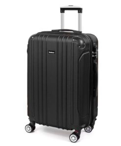 Valise Moyenne Taille Todeco, Rigide e Légère ABS, Valise de Voyage, 68x45x26cm, Noir
