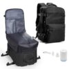 BOXSAM Sac à Dos de Voyage Cabine avec Système Vacuumpack - Sac Compression sous Vide Imperméable - Pompe Intégrée pour