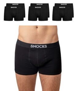 Snocks Boxer Homme Lot de 6 - Caleçon en Coton Bio Certifié GOTS pour Hommes - Usages Daily - Confort et Souplesse sans