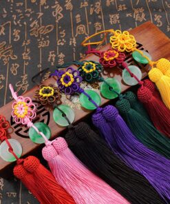 WANM Bijoux À Bricoler Soi-Même Gland Pendentifs Fleurs Noeuds Jade Casquettes Porte-Clés Fabrication De Bijoux Artisana
