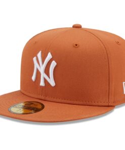 New York Yankees Chapeau de Baseball Toffee - 59Fifty Cap Confortable pour les Fans, Design Classique avec Logo Officiel