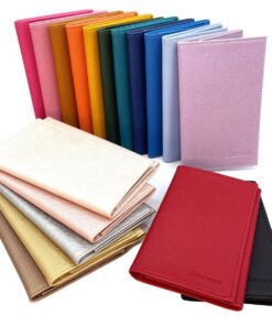 Etui Charmoni Pochette Voiture Cuir Vachette 3 Plis - Carte Grise Permis Rouleau (Rouge) 9 cm X 14,5 cm