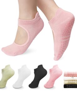 Halinuia Chaussettes Yoga Femme Antidérapantes Élastiques Gymnétique Danse 35-40