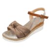 Femmes léger noeud décor Espadrille sandales vacances Talon