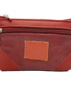 Charmoni Portefeuille Homme en Cuir Vrai - Fermeture Éclaire - Multi Poches - Bordeau - pour Homme