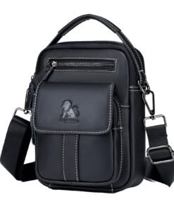 Sac bandoulière homme Pundarika en cuir, multipoche et pratique pour l'homme | Mode Vintage | 30x20x15 cm | Style Vintag