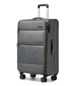 Valise Grande Taille Souple British Traveller Gris 98 Litres Valise Souple Extensible Serrure TSA 80x48.5x31 cm