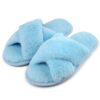 Chaussons Femme Riemot Antidérapantes et Confortables Chaussons Hiver Bout Ouvert Pelucheuses Intérieur/Extérieur