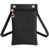 Pochette Telephone Portable Bomtop Noir pour Femmes, Bandoulière Réglable et Souple en Cuir PU, Concevable en Sacoche et