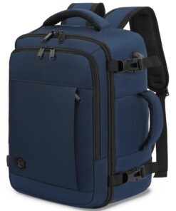 Sac à Dos Voyage VANKEV Cabine Avion Femme Homme Bleu 30L Bagage à Main Sous Siege Cabine Portable 15.6 Pouces