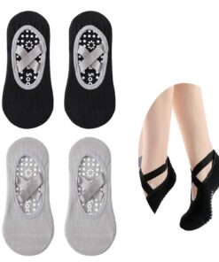 Enreluya Chaussettes De Yoga Taille 35-41, Chaussettes Pilates en Coton, Pour Barre de Danse Fitness, Confort à 100% En