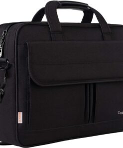 Taygeer Sacoche Ordinateur 15.6 Pouces Imperméable pourHommes et Femmes Voyage Travail Étudiant Cartable Mallette Noir