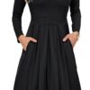 AUSELILY Robe Décontractée Plissée pour Femmes avec Poches Confortable pour le Quotidien - Élégante & Polyvalente