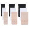 ZJCANGLIU Rallonge Soutien Gorge 9 PCS Noir Blanc Peau, Extension Soutien Gorge 3 Crochets Réglables pour Femme, Attache