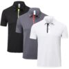 ZENGVEE Polo Homme Manches Courtes Casual Outdoor Anti-Odeur Respirant Confortable 3 Pack