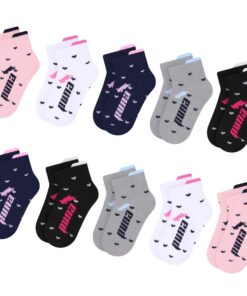 Chaussettes L&K-II 10/12 paires pour filles en coton - Idéales pour les bébés - Mode d'usage quotidien - 2817VA