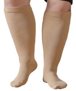 Chaussettes de contention compression femme homme grande taille gros mollet 20-30mmhg running sport voyage grossesse oek
