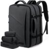 LOVEVOOK Sac à Dos Voyage Cabine Avion Homme Femme Gris Imperméable 15.6 Pouces Antivol 30L