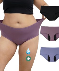Culottes menstruelles INNERSY pour flux abondant, grande taille, coton lavable, lot de 3, conforme OEKO-TEX STANDARD 100
