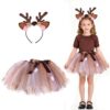 Hifot Deguisement Renne Fille Serre-tête Tutu Halloween Noël Costume
