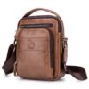 BAIGIO Sac à Bandoulière en Cuir Vintage pour Hommes - Pochette Besace Décontracté Affaires