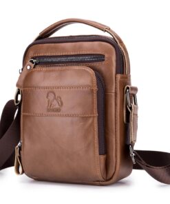 BAIGIO Sac à Bandoulière en Cuir Vintage pour Hommes - Pochette Besace Décontracté Affaires