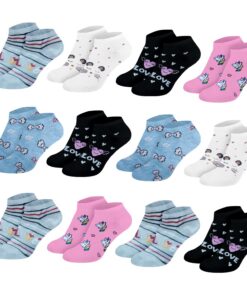 Chaussettes fille Nakloe 12 Paires Coton Respirantes Élégantes et Confortables pour Enfants