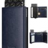 VULKIT Portefeuille pour Homme en Cuir avec Blocage RFID, Compartiment à Billets et Fenêtre d'Identification - Sac à Mon