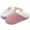 Kuako Chaussons Doublées en Peluche Anti-dérapant pour Femmes Durant l'Hiver Confortables et Chauffants, Noir, 36/37 EU