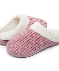 Kuako Chaussons Doublées en Peluche Anti-dérapant pour Femmes Durant l'Hiver Confortables et Chauffants, Noir, 36/37 EU