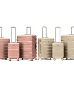 Valise Flight Knight ABS Or Rose/Champagne pour Voyageurs Discriminants, Léger et Compatible Avec Air France, Hop! et ea