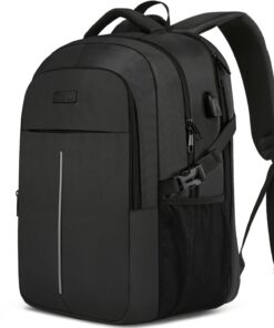 WENIG Sac à Dos Ordinateur Portable 17.3 Pouces NoirHommeFemme Voyages Loisir Affaires Antivol Imperméable USB Charging
