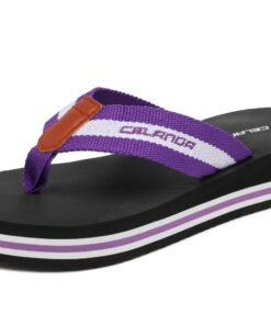 CELANDA Tongs de Plage Femelles Compensées Sandales Légères,Taille 36-42 EUéseaux Antidérapantes