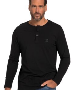 T-Shirt Homme Grandes Tailles L-8XL Henley Manches Longues Patte de Boutonnage Basique Collection 702